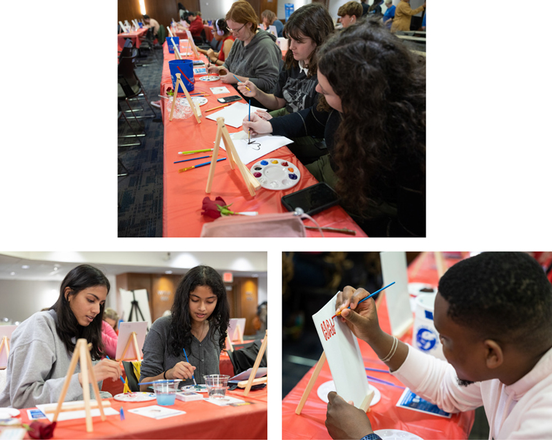 PRETTY PAINTINGS: 
On-campus events included opportunities to be creative while learning about giving day.