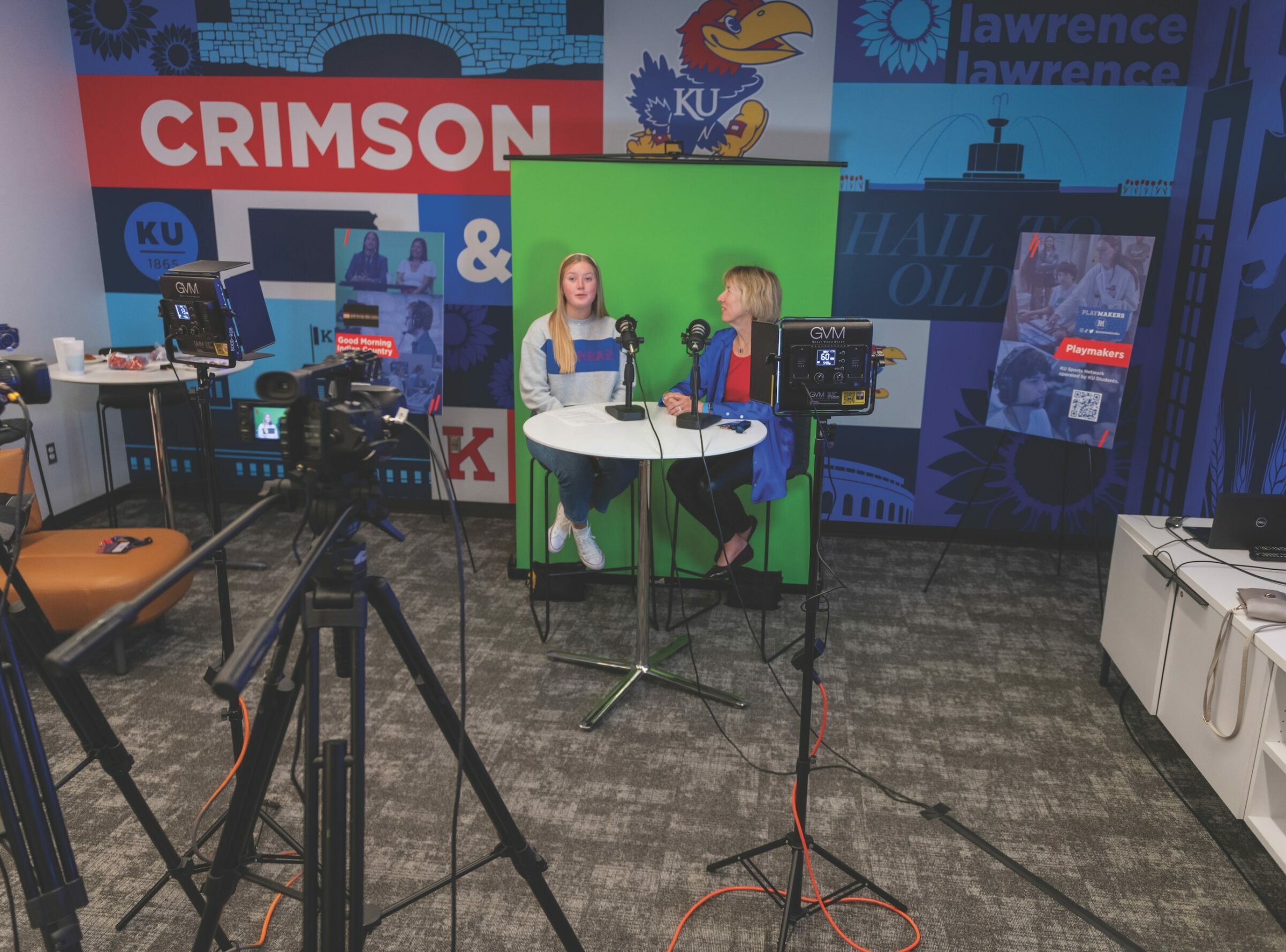 ON AIR: KU student Emily Sutter interviews KU Endowment Board of Trustees Chair Lydia Beebe to demonstrate journalism in action.
