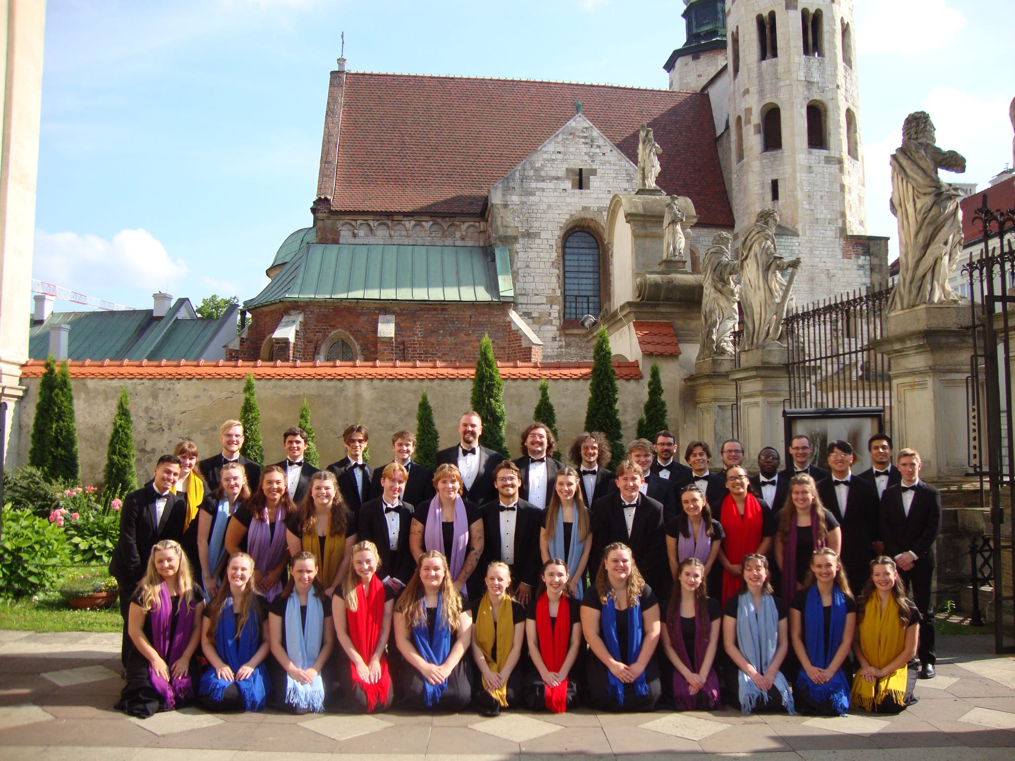 The KU chamber choir in Poland in 2025. Photo by Tate Landes.