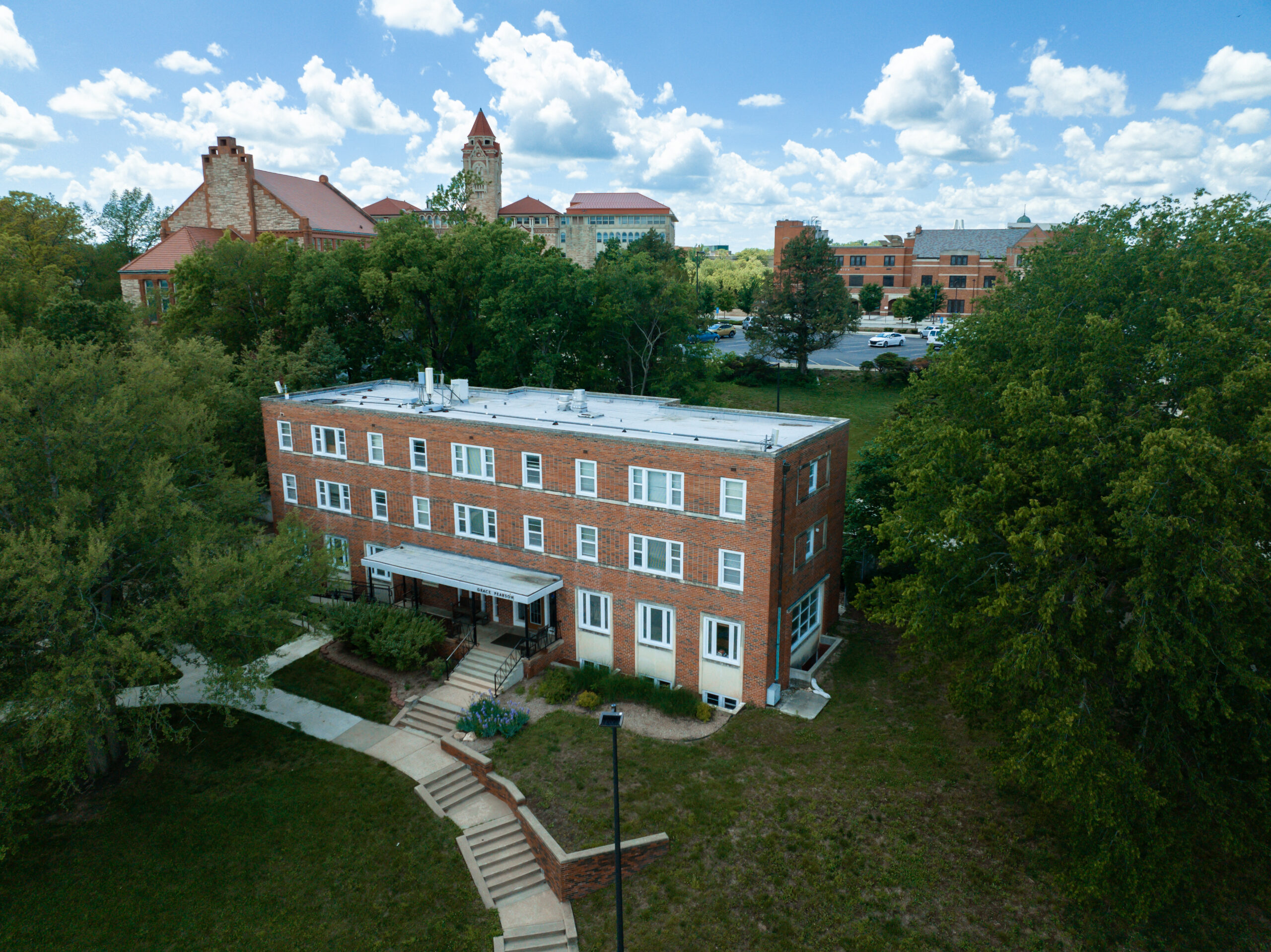 Aerials shots of campus